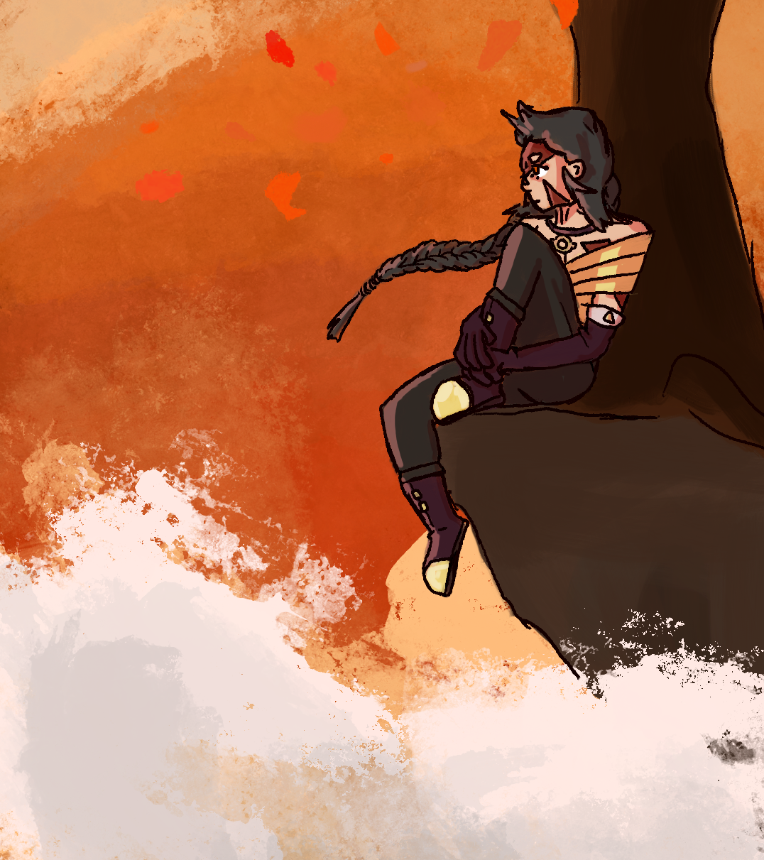 Rian sitting on a cliff